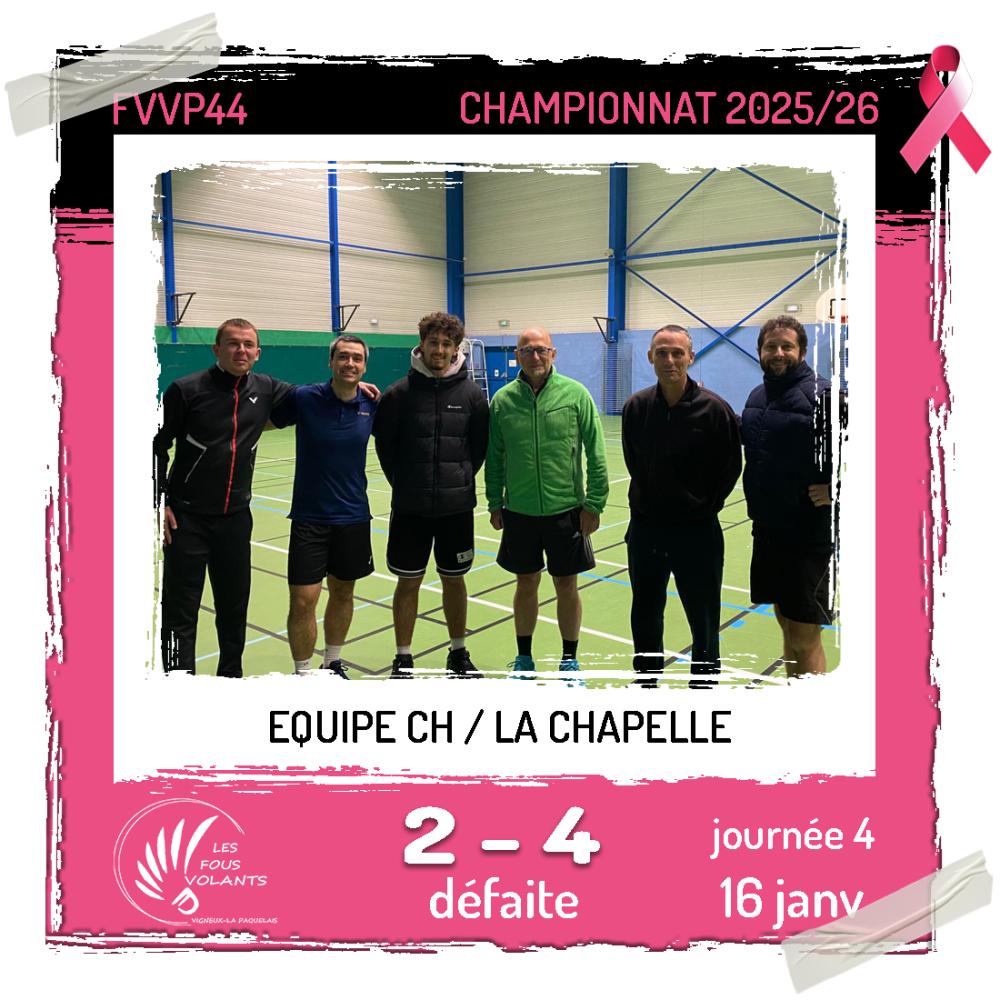 Rencontre J4 de la CH : Vigneux contre Pornichet (défaite)